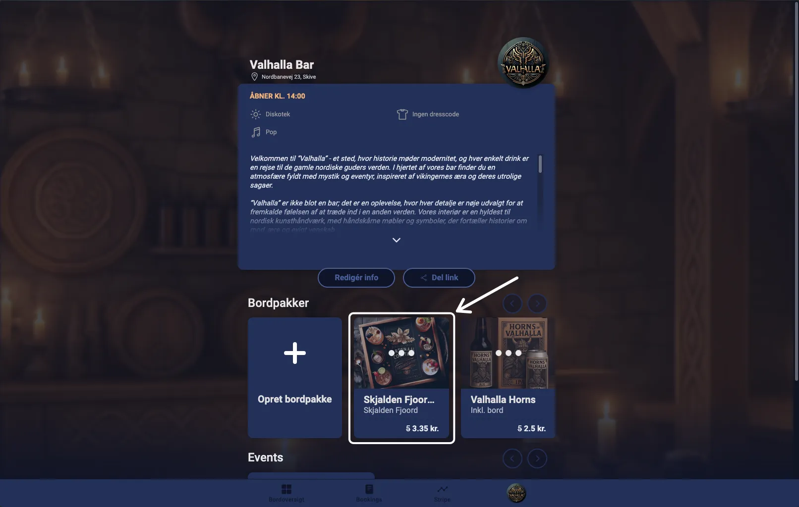 Find bordpakke i Greeter Venue
